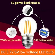 [DC3V-3.7V/5V Low Voltage] led Bulb DC Charging Treasure USB Dedicated Solar Panel Light Source Warm