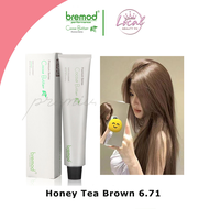 Bremod Premium Series Cocoa Butter Hair Color Honey Tea Brown 6.71 100 ML With Oxidizing Cream Hair 