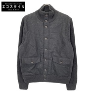 Polo Ralph Lauren 黑色羊毛羊絨絎縫針織夾克，L 碼