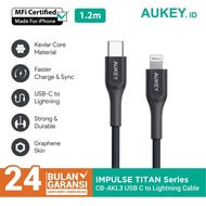 Kabel Charger Iphone Aukey CB-AKL3 MFI USB C To Lightning - 500729
