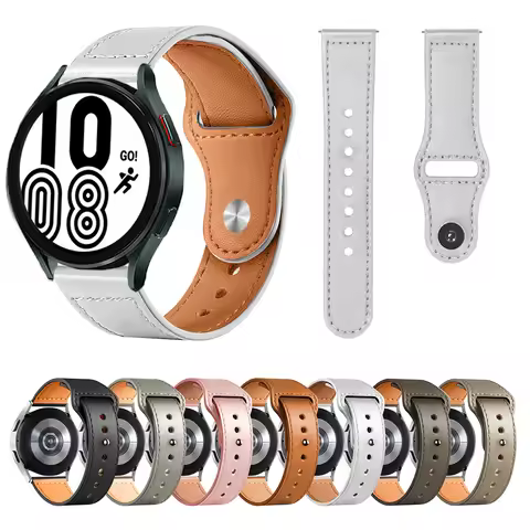 Leather strap For Samsung Galaxy watch 6/5/pro/4/Classic/Active 2 20mm 22mm bracelet Huawei GT 2/Ama