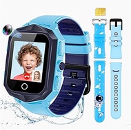 Laredas Kids Smart Watch-GPS Tracker for Kids,4G Unlocked Kids Cell Phone Watch with SIM Card,Support Wi-Fi Call Video/Voice Chat/Text/Line,Christmas Birthday Gifts for Kids 3-15 Boys Girls(Blue)