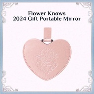 [Flower Know][SALE]Gương trang điểm cầm tay Flower Knows hình trái tim hoạ tiết hoa - Gương trang đi