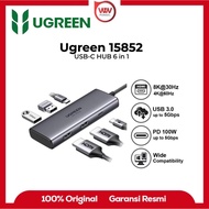 UGREEN 15852 Hub 6IN1 Type C to Dual HDMI 8K/ 30Hz 4K/ 60Hz USB 3.0 PD 100w Fast Charging