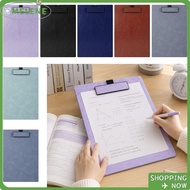 MELENE 1Pc Writing Board, PU Leather with Pen Slot A4 Clipboard, Portable Hard Paper Clip Board Stud