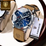 Poedagar Watch For Men Waterproof Original Multifunction Calendar Fossil Mens Watches Fashion Leathe