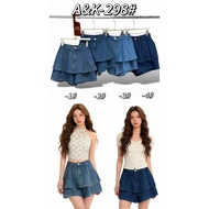 298 AK a&K Denim Double Layer Skort BKK | Denim Skirt Pants AK