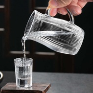 Weishangde Vertical Pattern White Wine Glass Set 1 Pot 6 Glasses Wine Set White Wine Dispenser Glass