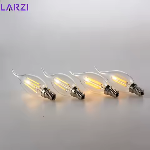 6-24pcs LED Edison Filament Candle Blubs Light C35 C35L 2W 4W 6W 8W Cold Warm White lampada E14 220-