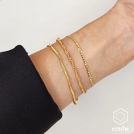 [SG] ECUBE Gold-plated Bracelet 916 gold bracelet for women gold 18k 22k
