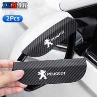 2Pcs Peugeot Car Rear View Mirror Rain Guard Carbon Fiber Rear View Mirror Sticker Universal Auto Parts For Peugeot 206 208 207 307 308 2008 3008 508 408 5008 406