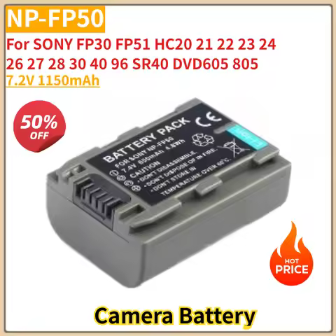 Camera Battery 7.2V 1150mAh NP-FP50 For SONY HC20 21 22 23 24 26 27 28 30 40 96 FP30 FP51 SR40 Brand
