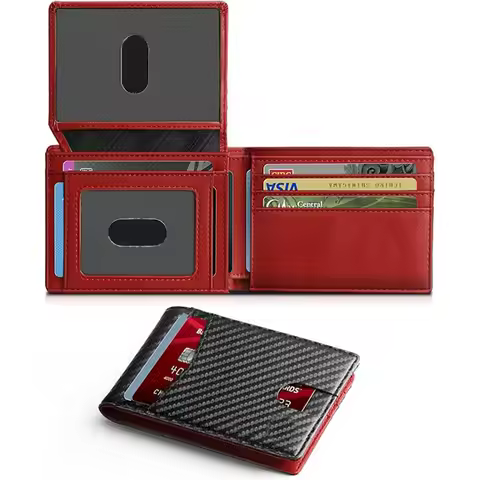 Rfid Carbon Fiber Credit Card Holder Men Wallet Women Money Bag Bifold Wallet Money Bag Purse Vallet
