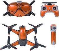 FPV Drone Kit Skin Wrap for DJI Drone Combo FPV Goggles V2 FPV Camera and Transmitter FPV Controller PVC Sticker Decal Set FPV Accessories (Orange)