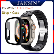 สายโลหะ สาย สำหรับ Apple watch Band Ultra 49mm สายรัดสแตนเลสของ พร้อมเคส ฟิล์มกระจกกันรอย สำหรับ i w