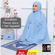 KATUN Full set 2-1+Sajadah na Cotton Poncho Traveling Adult Chin Zipper - Innail Berkah,,Latte brown