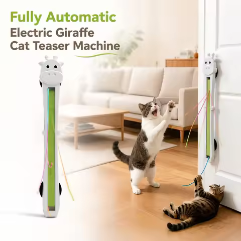 Fully Automatic Giraffe Cat Teaser Machine Automatically Tightens Throws Ropes Electric Cat Teaser R