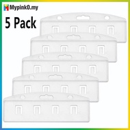 Mypink Pa Of 5 Horizontal Half Card Badge Holder For Swipe ID Cards Frosted Rigid Polycarbonate Plas
