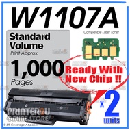 2x ink Compatible to HP W1107A HP 107A W1107 107A Laser Toner Cartridge for HP Laserjet 107A 107W La