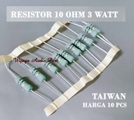 QTY 10 PCS RESISTOR 10 OHM 3 WAT PANASONIC 3W 10 OHM ORIGINAL PENGGANTI RESISTOR 2W 2 WATT