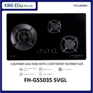 FUJIOH 3 BURNER GAS HOB WITH 3 DIFFERENT BURNER SIZE FH-GS5035 SVGL