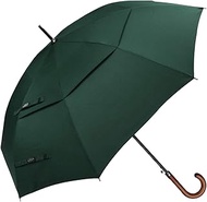 G4Free 52/62inch Wooden J Handle Golf Umbrella Windproof UV Protection Classic Stick Wedding Cane Um