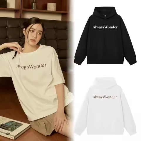 2025 The Secret of Us LingOrm Ling Ling Kwong Same Velvet Round Neck Sweatshirt Hoodie with Letter P