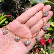 Rantai Tangan Emas Suasa Buah Hati Gold Plated Love Pendent Bracelet