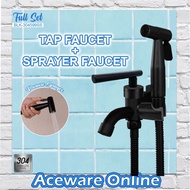 BLK-304599SS BLACK OXIDE FULL SET 304 STAINLESS STEEL TWO WAY TAP BATHROOM FAUCET BIDET SPRAY HOLDER AND FLEXIBLE HOSE