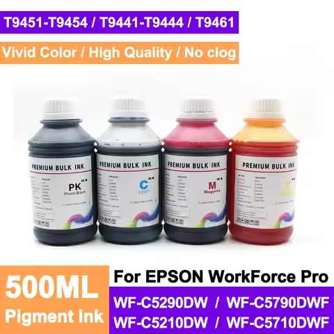 500ML High Quality Pigment Ink For Epson WF-C5790 WF-C5710 WF-C5290 WF-C5210 T9441-T9444 T9451-T9454
