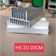 Heatsink pendingin HS 20cm 2U Transistor 17sirip Heatsink BU 2u panjang 20cm Pendingin transistor Mo
