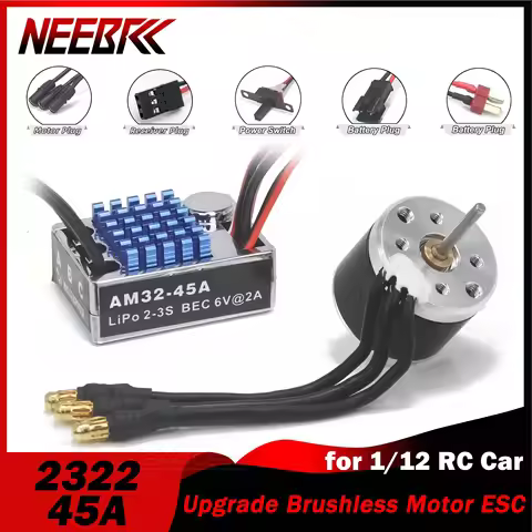 2322 2600KV Outrunner Brushless Motor AM32 45A ESC BEC for 1/12 RC Car Crawler MN WPL C54 280 370 Br
