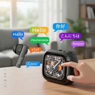 HTC NE40 AI-powered Translation Earbuds – Wireless Bluetooth with Noise Cancelling & HiFi Sound, Sma