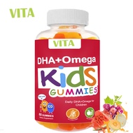 VITV OMEGA + DHA Vitamins Gummies Organic Vegan Vitamins Gummy for Kids Improve Memory Brain Develop