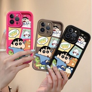 For infinix Hot 8 9 Pro 10 Lite 9 Play 10 Play 11 Play 12 Play 12i 20 Play Hot 30 Play 30i X665E Phone Case Cute Crayon Shin-chan Angel eye silica gel Back Cover