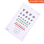 HIGHBUYING Premium Snellen Eye Chart Wall Chart Plastic Waterproof Snellen Charts For Eye Test Exams
