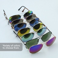 Classic Aviator Sunglasses UV Mirrored Lens Metal Retro Shades Pouch Wiper