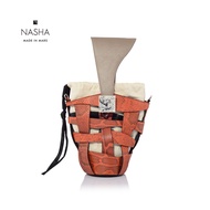 [ NASHA ] Wasser Original | Tangerine กระเป๋าทรงตะกร้าหนังงูสีส้ม