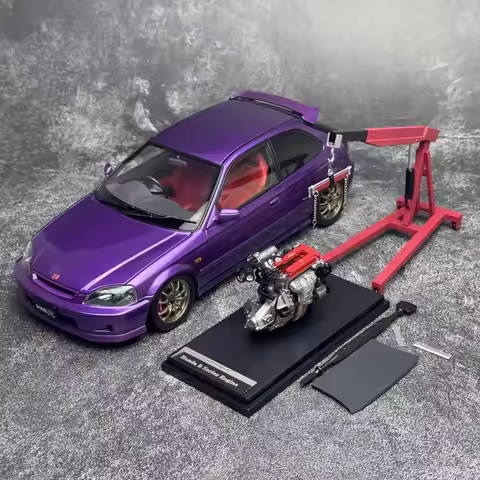 MOTORHELIX 1:18 Civic Type R EK9-120 Diecast Models Collection Decoration Models With Engie
