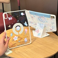 ZOYU | เคส iPad 11 แบบใสป้องกันเต็มรูปแบบ มีช่องใส่ปากกาและขาตั้งหมุนได้ พร้อมแม่เหล็กแยกส่วน