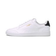 [EUR 37/White/Black Team Gold] Shuffle Perforated Trainers in White/Black Team Gold, Size EUR 37 by 