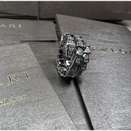 JT3 2022 New Serpenti Viper Two-coil 18 Kt Rose Gold Ring Set with Pavé Diamonds Can Adjust Fit USA 