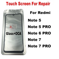 Front Touch Screen OCA Glass For Redmi Note 5 6 7 PRO Sensor Touch Panel Outer Lens LCD Display Cover Repair Parts