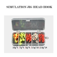 Hook Set Stainless steel Hook Hanging Hook Fishing Hook 43 Pcs 2g-10g Lead Hook Jig head Hook Mustad