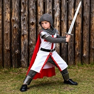 Manila】Boy Crusades Crusader Knight Costume boy Halloween Medieval Templar Crusader Cosplay Costume