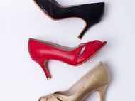 LALANTA BUTTERFLY RED รองเท้าส้นสูง 3 นิ้ว