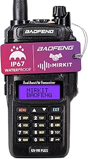 MIRKIT Waterproof Radio, BAOFENG UV-9R Plus MK1 (UV-82 3rd Generation), MaxPower with USB Programmin