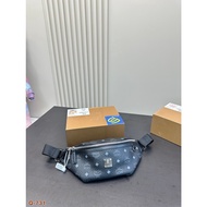 MCM1125 Diamond Print Waist Bag Black