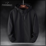 FUGUINIAO Mens Hooded Thin Windbreaker Jacket Windproof and Waterproof Outdoor Jacket Tide M-5XL