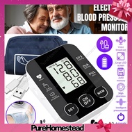 PureHomestead Rechargeable Blood Pressure Monitor Digital Meter With Big LCD Display Voice